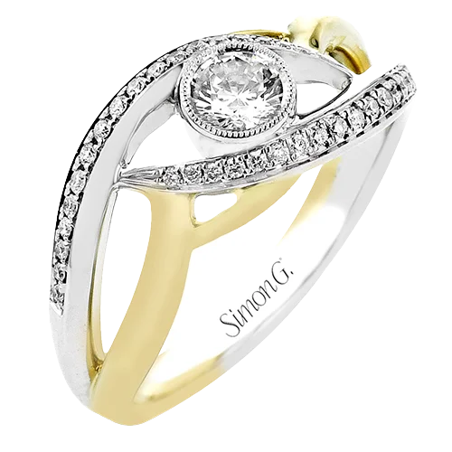 Halo - Style Diamond Rings with Smaller Accent DiamondsEngagement Ring in 18k Gold with Diamonds