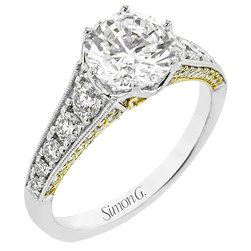 Vintage - Inspired Diamond Rings with Filigree WorkEngagement Ring in 18k Gold with Diamonds