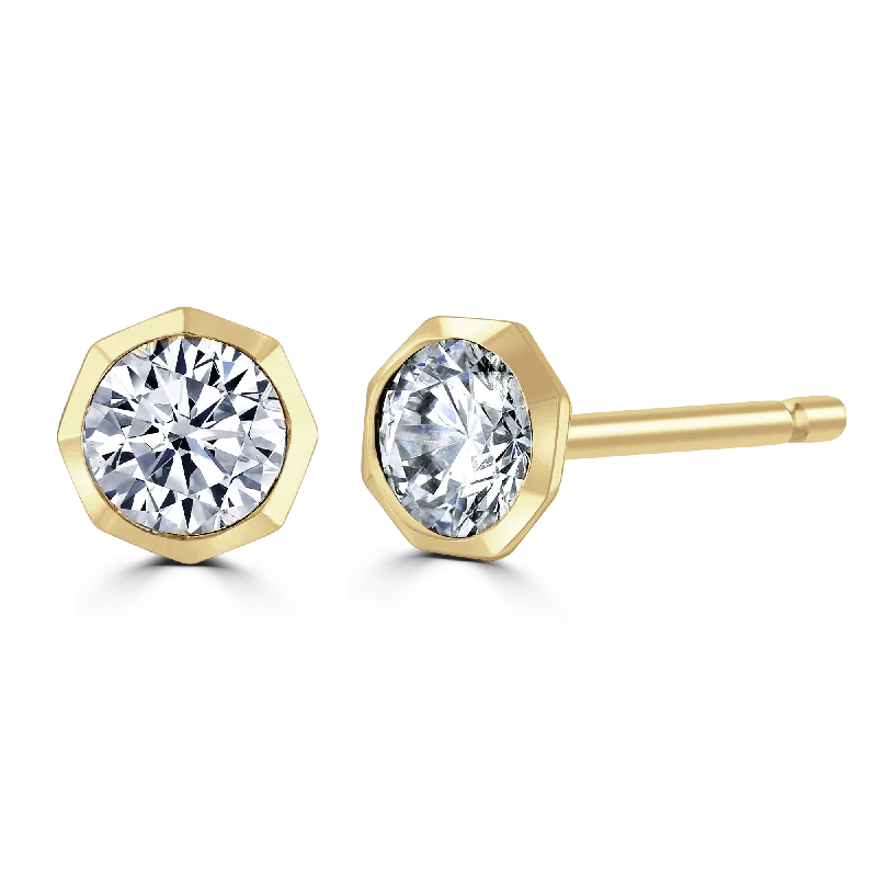 Comfort - Fit Wedding Bands for All - Day Wear9ct Yellow Gold 0.50ct Lab Grown Diamond Solitaire Octagonal Stud Earrings