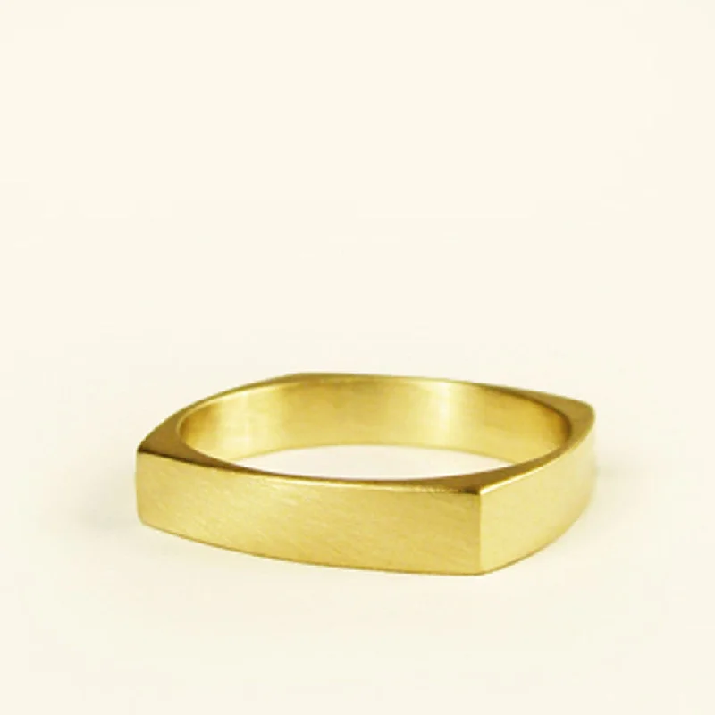 Comfort - Fit Wedding Bands for All - Day WearSALE! Small Square 14kt Gold Wedding Band by Carla Caruso