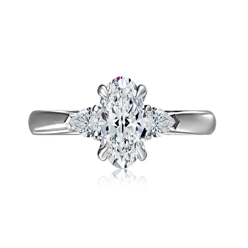 A.Jaffe Engagement Rings Three Stone Round Center Diamond Engagment Ring MECOV2570/117B