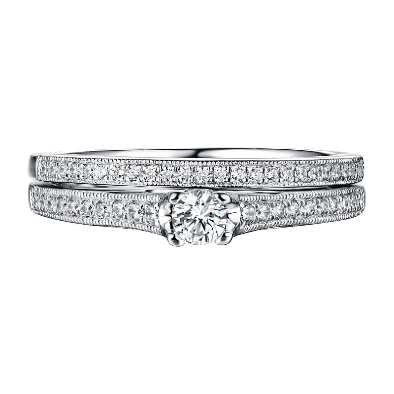 Comfort - Fit Wedding Bands for All - Day WearBeau Diamond Engagement Ring S201863A and Band Set S201863B