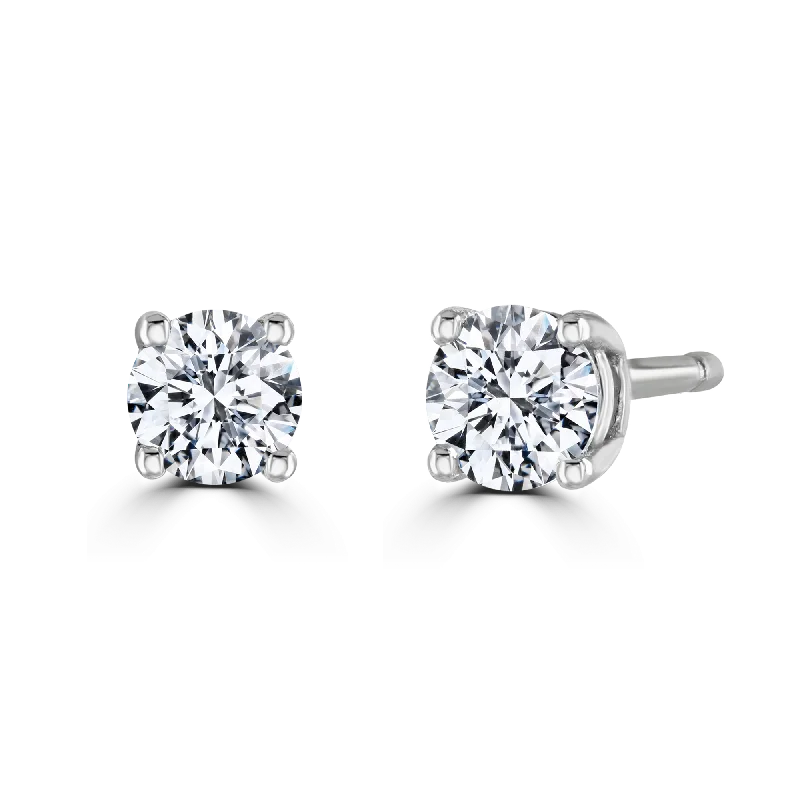 Two - Tone Wedding Bands in Gold and Platinum9ct White Gold 0.30ct Lab Grown Diamond Solitaire Stud Earrings