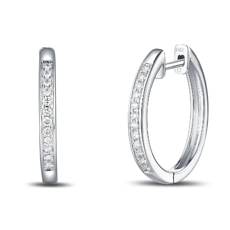 Wedding Bands with Micro - Pave Diamond AccentsWhite Gold Diamond Hoop Earrings - S2012124