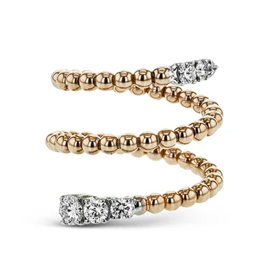 Three - Stone Diamond Rings with Princess - Cut DiamondsRight Hand Ring in 18k Gold with Diamonds