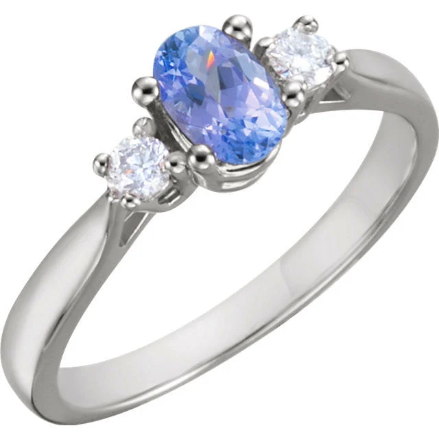 Ruby Gemstone Rings with Diamond Accents14K White Gold Tanzanite & 1/6 CTW Diamond Ring