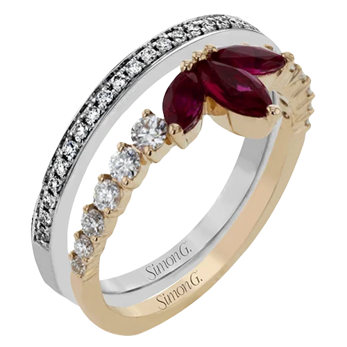 Halo - Style Diamond Rings with Smaller Accent DiamondsRight Hand Ring in 18k Gold with Diamonds