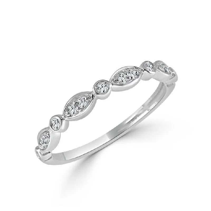 Vintage - Inspired Diamond Rings with Filigree WorkJoelle Diamond Ring 3/4 Way Around Band 1/10 ct TDW 14k White Gold