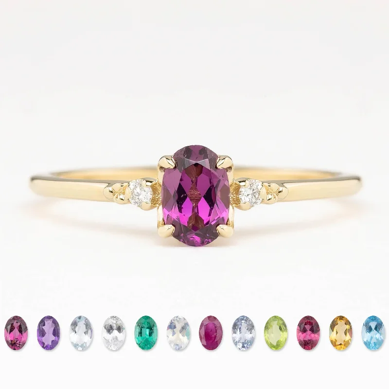 Multi - Gemstone Rings with a Rainbow of ColorsBirthstone Estel Ring