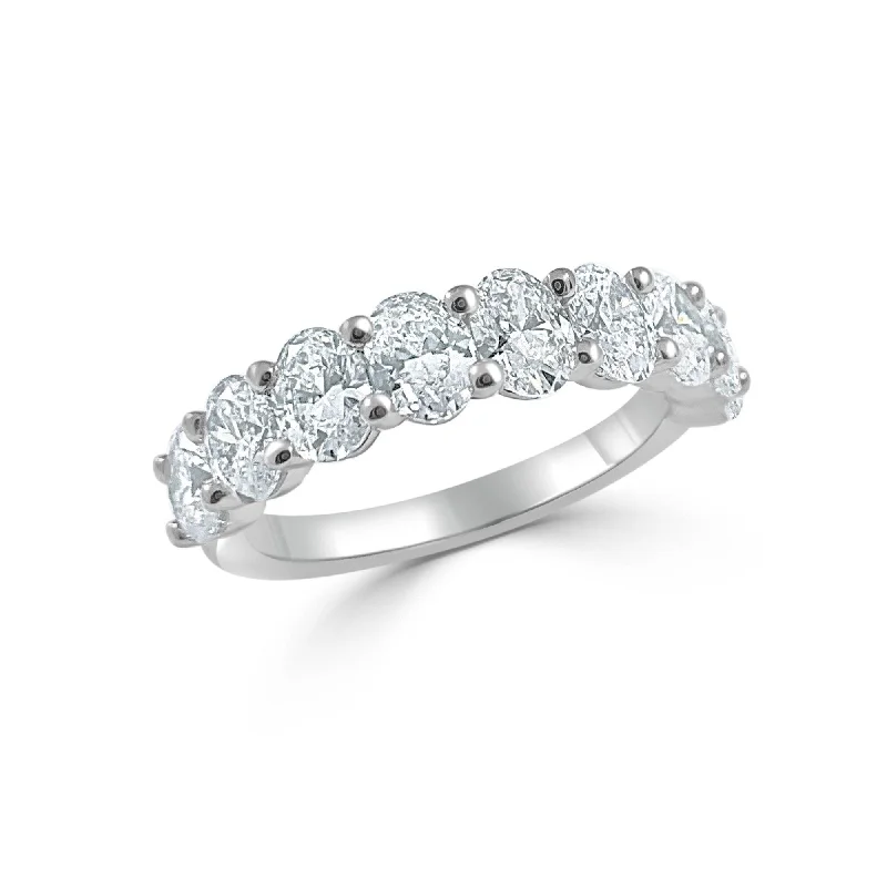 Halo - Style Diamond Rings with Smaller Accent DiamondsJoelle Diamond Oval Cut 1/2 Way Around Band 2.15 CT TDW 14K White Gold