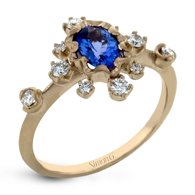 Three - Stone Diamond Rings with Princess - Cut DiamondsColor Ring in 18k Gold with Diamonds