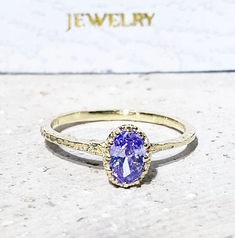 Ruby Gemstone Rings with Diamond AccentsLavender Amethyst Ring - Delicate Hammered Ring with Oval Lavender Amethyst Gemstone