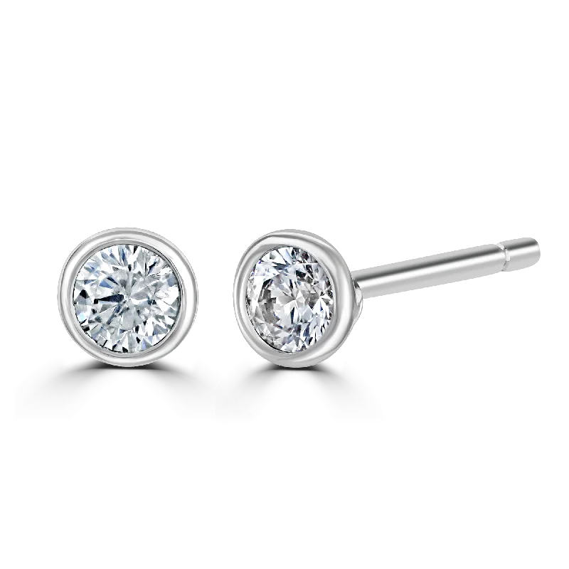 Wedding Bands with Micro - Pave Diamond Accents18ct White Gold 0.25ct Lab Grown Diamond Solitaire Stud Earrings