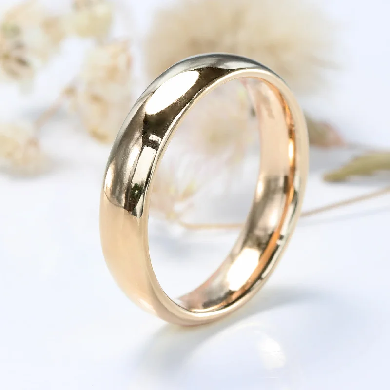 Two - Tone Wedding Bands in Gold and Platinum18ct Rose Gold Polished 5mm Comfort Fit (Court) Wedding Ring