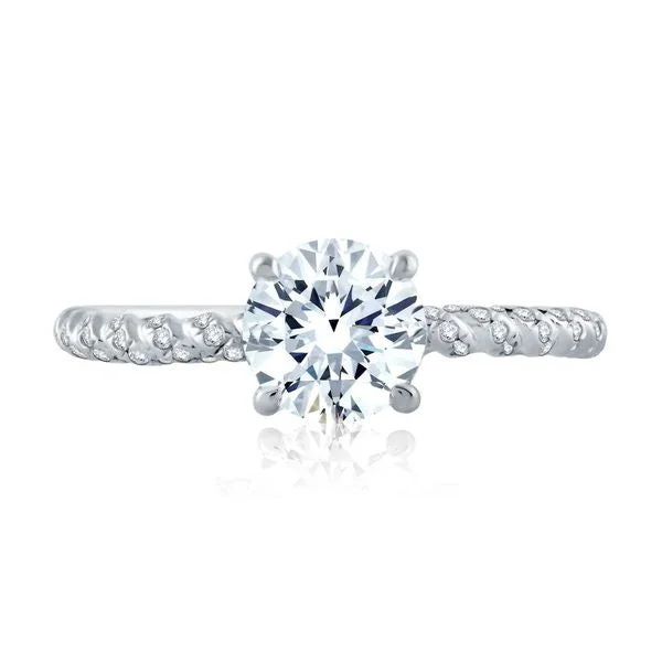 A.Jaffe Engagement Rings Tightly Twisted Diamond Shank Round Solitaire Engagement Ring MES869/132