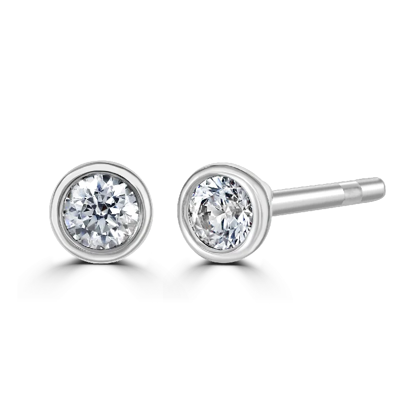 Custom - Engraved Wedding Bands with a Special Message9ct White Gold 0.15ct Lab Grown Diamond Solitaire Stud Earrings