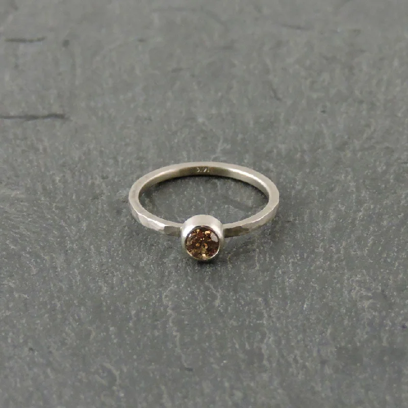 Matching Wedding Bands for a Coordinated LookSALE! Gray Gold Ring with Champagne Diamond by EC Design