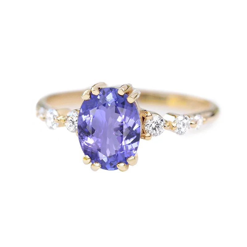 Multi - Gemstone Rings with a Rainbow of ColorsOval Tanzanite Engagement Ring, Candy pop