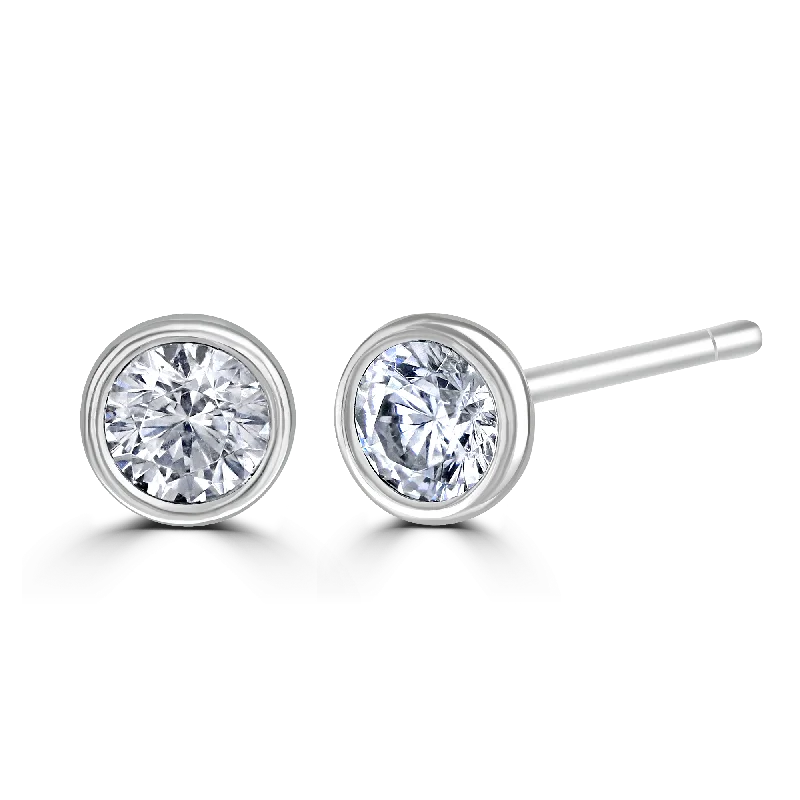 Wedding Bands with Micro - Pave Diamond Accents9ct White Gold 0.30ct Lab Grown Diamond Solitaire Stud Earrings