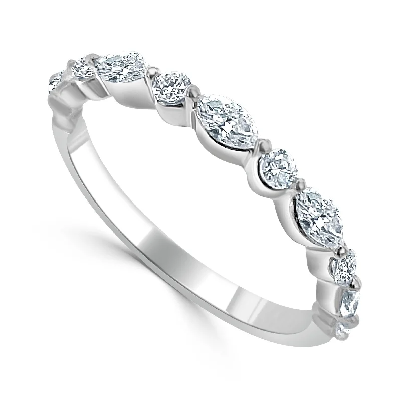 Solitaire Diamond Rings in Platinum SettingsJoelle Diamond 0.50ct Marquise Band for Her - 14K Gold Size 6.5