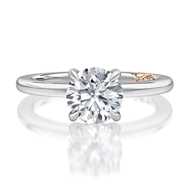 A.Jaffe Engagement Rings Classic Solitaire Round Center Diamond Engagment Ring MECRD2877BL/105