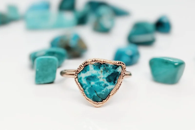 Sapphire Gemstone Rings in a Cathedral SettingNatural Turquoise ring