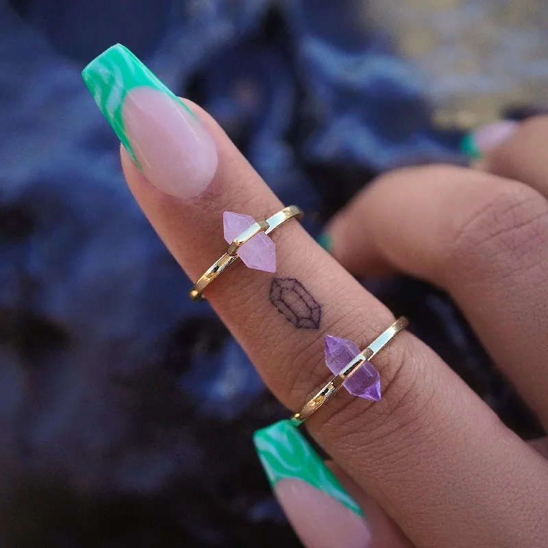 Amethyst Gemstone Rings in a Vintage - Style SettingKalei Ring