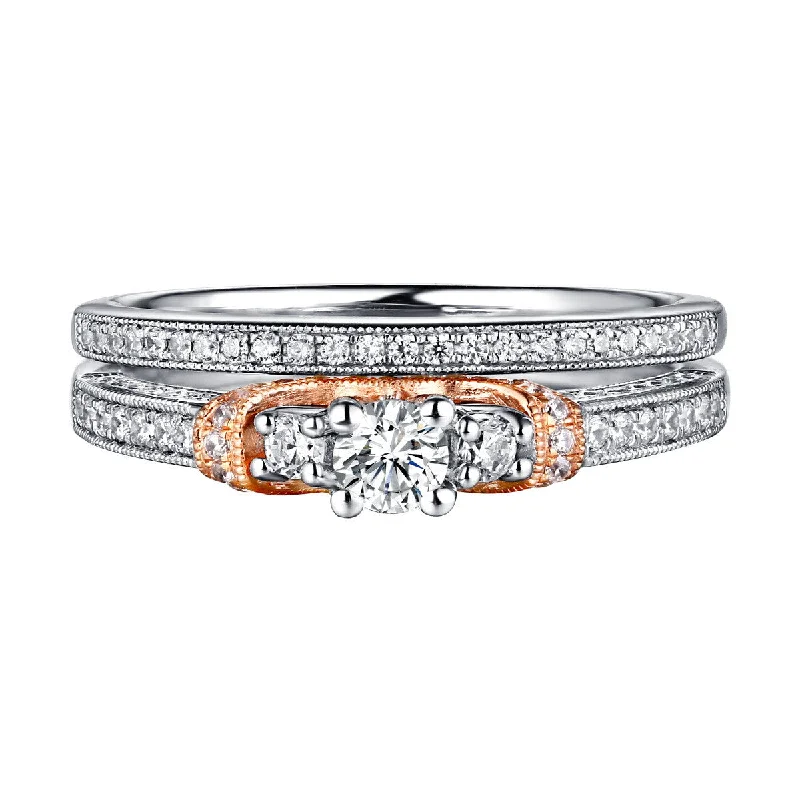 Custom - Engraved Wedding Bands with a Special MessageBeau Diamond Engagement Ring S201866A and Band Set S201866B