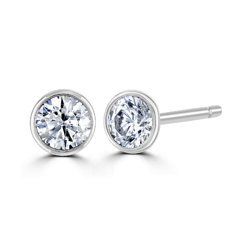 Matching Wedding Bands for a Coordinated Look18ct White Gold 0.50ct Lab Grown Diamond Solitaire Stud Earrings