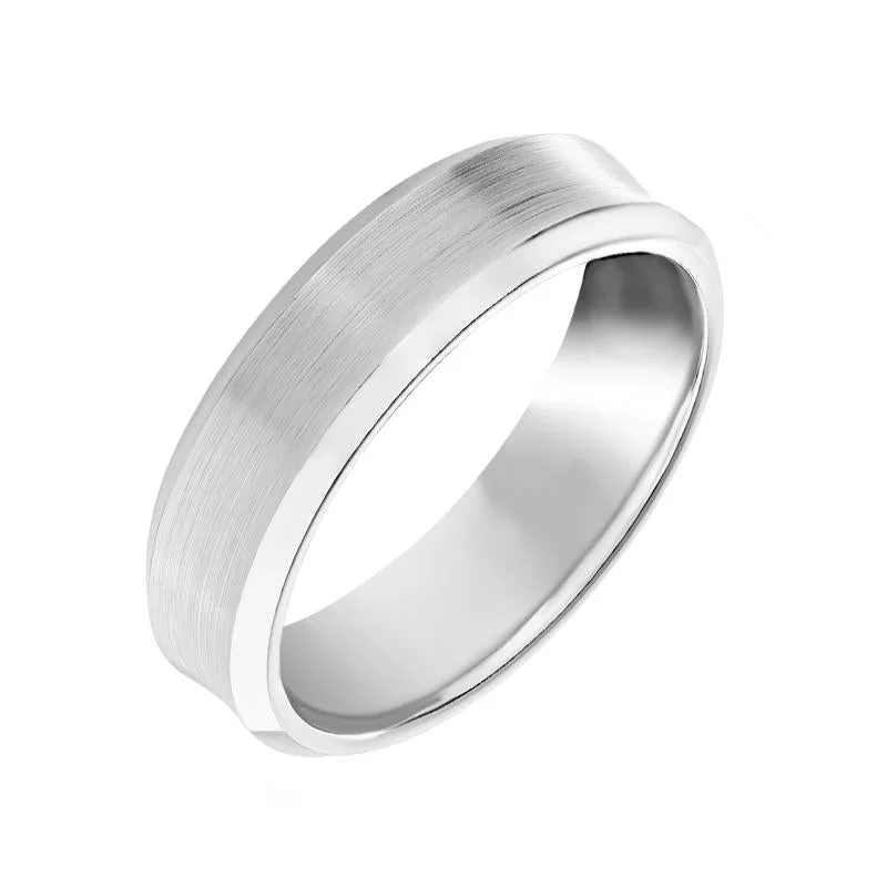 Custom - Engraved Wedding Bands with a Special MessagePlatinum 6mm Concave Court Shape Wedding Ring