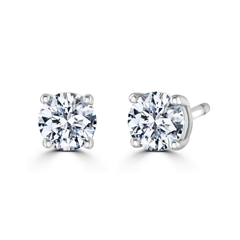 Comfort - Fit Wedding Bands for All - Day Wear18ct White Gold 0.50ct Lab Grown Diamond Solitaire Stud Earrings