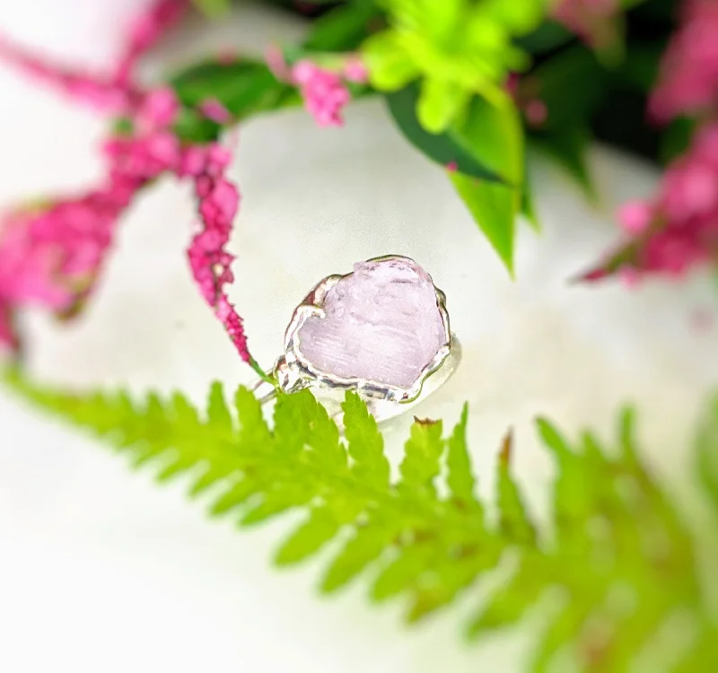 Amethyst Gemstone Rings in a Vintage - Style SettingRaw pink Morganite ring