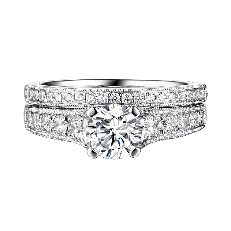 Custom - Engraved Wedding Bands with a Special MessageClassics Diamond Engagement Ring S201809A and Band Set S201809B