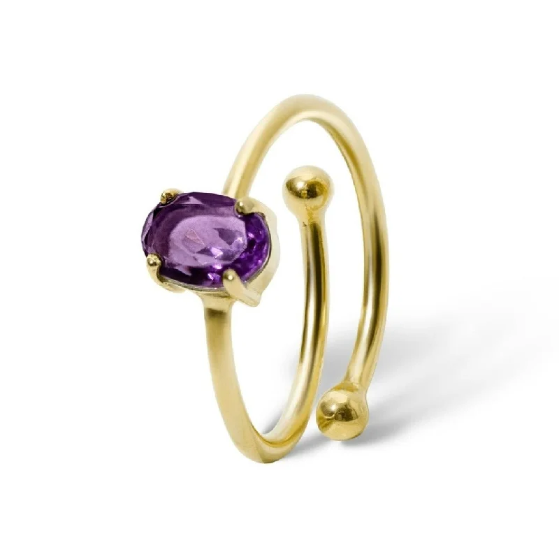 Sapphire Gemstone Rings in a Cathedral SettingEssential Amethyst Ring