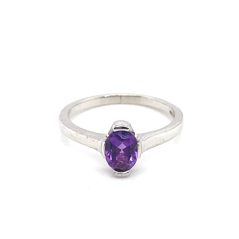 Amethyst Gemstone Rings in a Vintage - Style SettingAM33