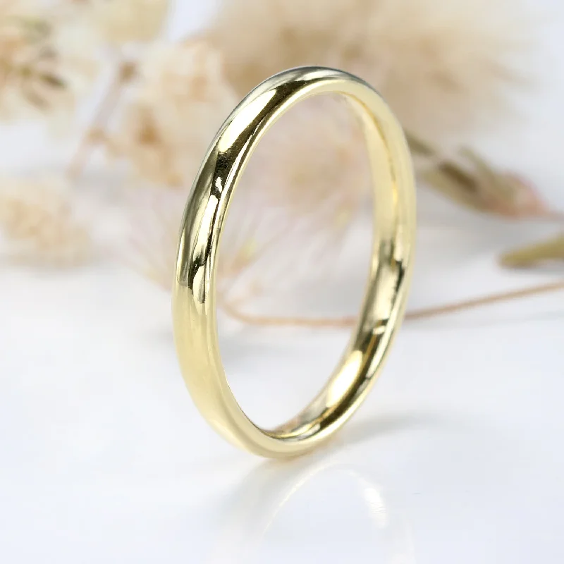 Two - Tone Wedding Bands in Gold and Platinum18ct Gold 2.5mm Comfort Fit Wedding Ring