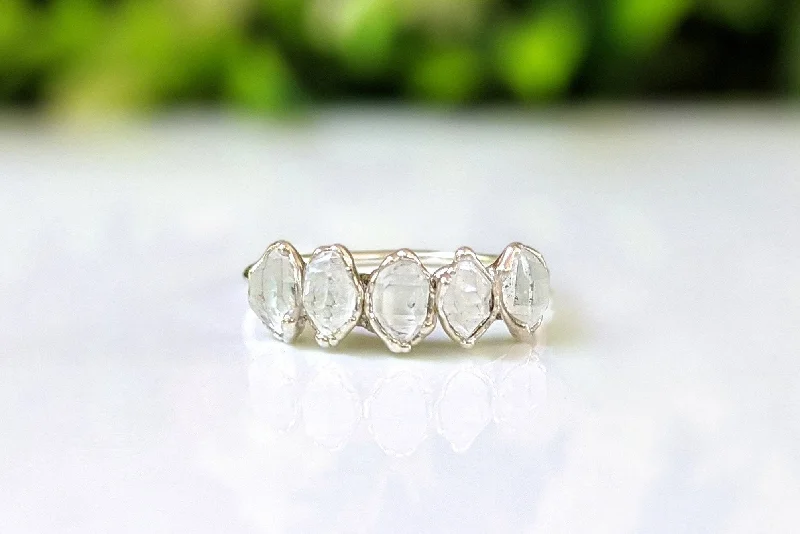 Amethyst Gemstone Rings in a Vintage - Style SettingHerkimer diamond Silver Eternity ring