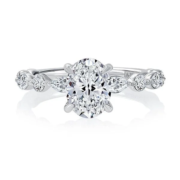 A.Jaffe Engagement Rings Floating Alternating Round and Marquise Diamond Engagement Ring MECOV2929T/212