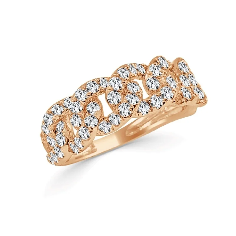 Vintage - Inspired Diamond Rings with Filigree WorkDiamond Link Ring 1ct TDW 14K Gold by Joelle Jewelry