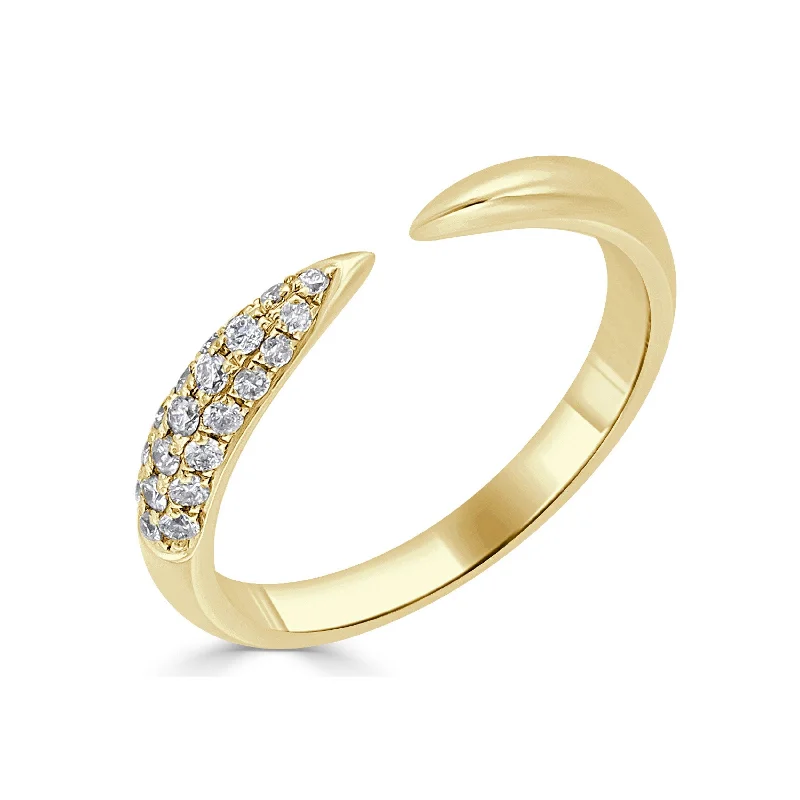 Three - Stone Diamond Rings with Princess - Cut DiamondsDiamond Open Band Ring 18K Gold 1/6 CT TDW by Joelle Jewelry