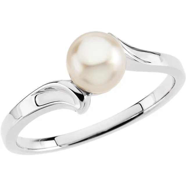 Ruby Gemstone Rings with Diamond Accents14k Gold Akoya Cultured Pearl Bypass Ring