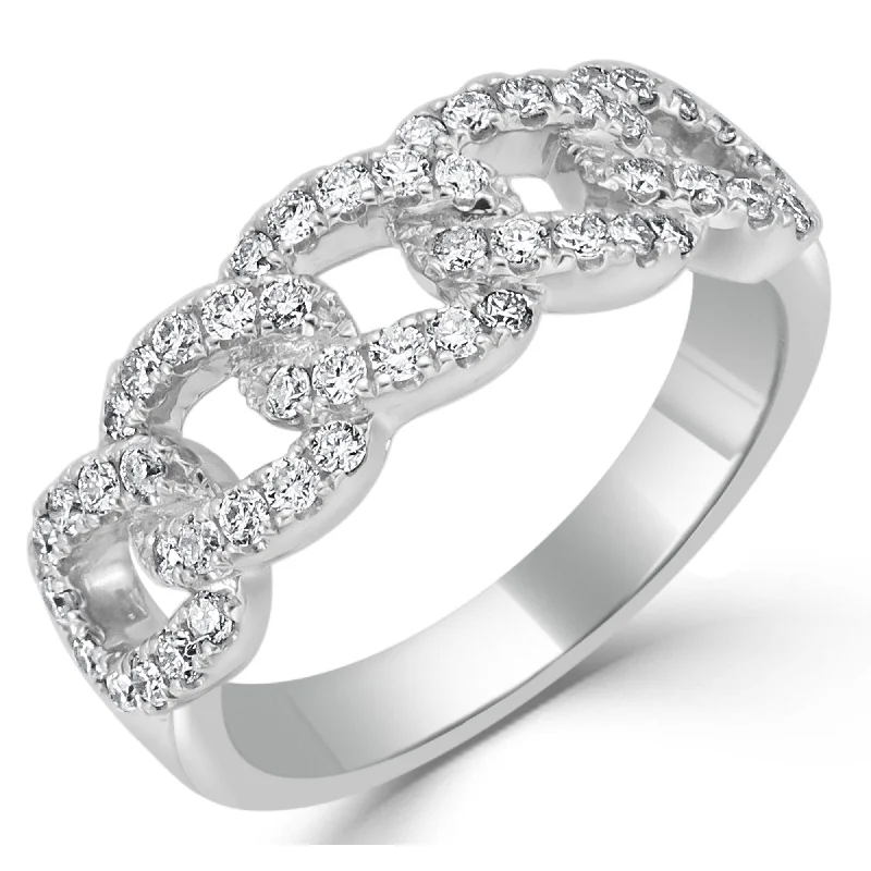 Solitaire Diamond Rings in Platinum SettingsDiamond Link Ring 1/2 CT TDW 14K Gold by Joelle Jewelry