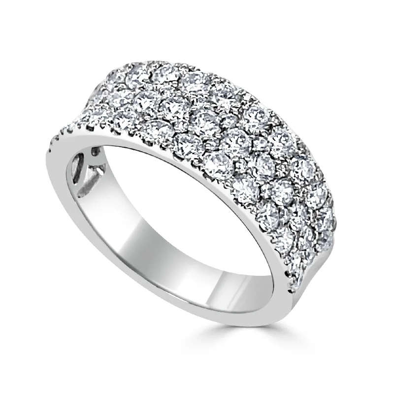 Three - Stone Diamond Rings with Princess - Cut DiamondsJoelle Diamond 3-Row Band Ring 1.64 CTTW - 14K Gold size 6.5