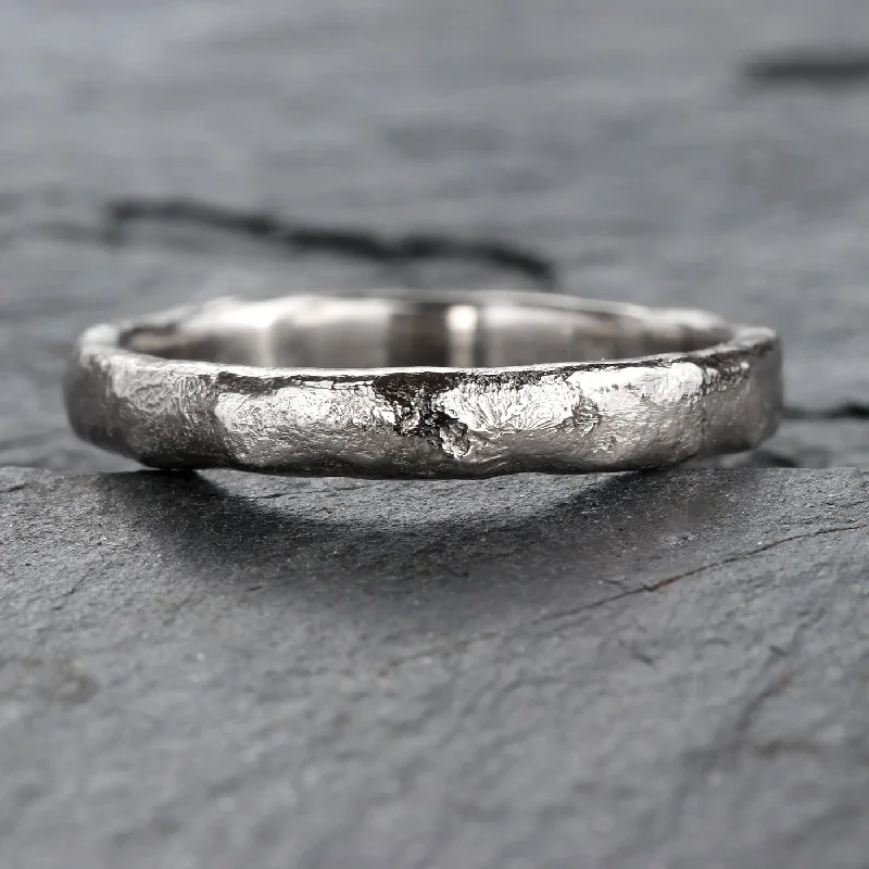 Custom - Engraved Wedding Bands with a Special MessagePlatinum 3mm Mineral Wedding Ring