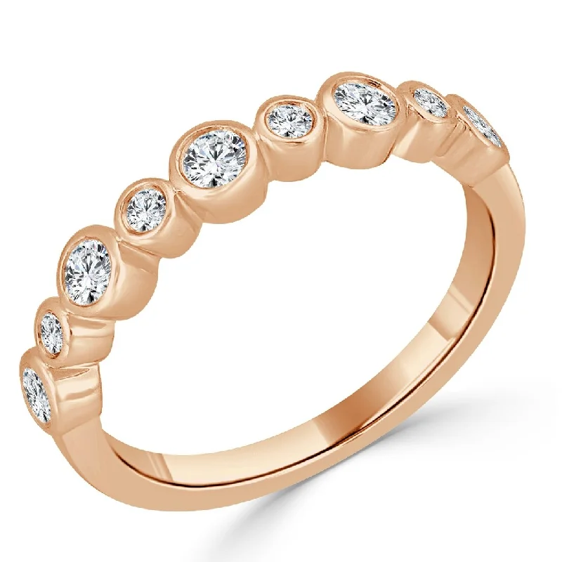 Three - Stone Diamond Rings with Princess - Cut DiamondsJoelle Diamond Ring 14k Gold 1/3 ct TDW Diamond 1/2 Way Around Band