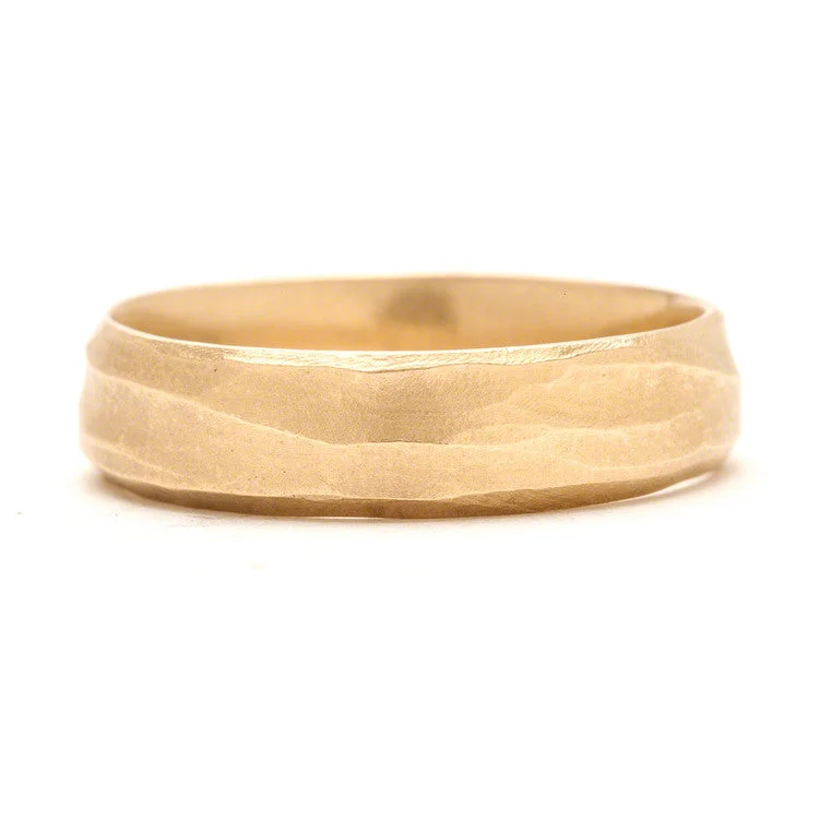 Comfort - Fit Wedding Bands for All - Day WearMen's Stream Band in 14kt Gold by Rebecca Overmann