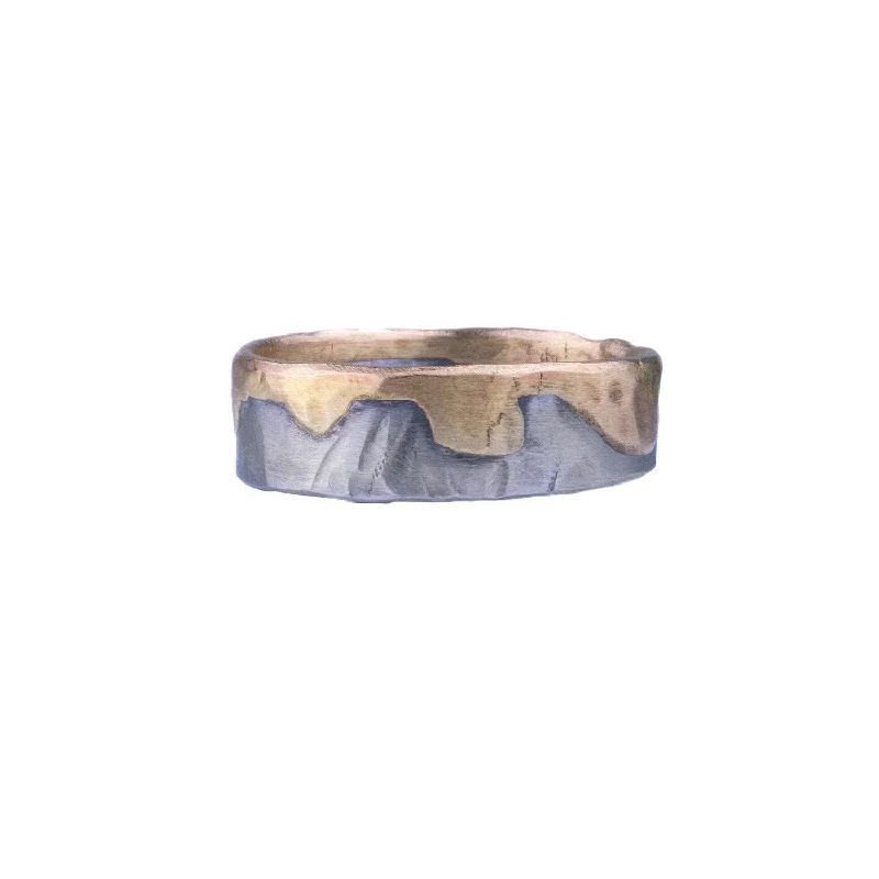 Comfort - Fit Wedding Bands for All - Day WearPalladium and Gold Edge Band by Variance Objects