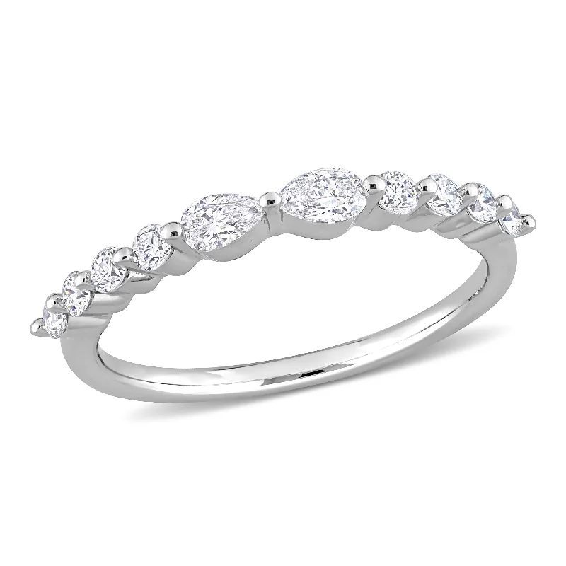 Vintage - Inspired Diamond Rings with Filigree WorkCreated Forever 5/8ct TDW Lab-Grown Diamond Band in Platinum Silver