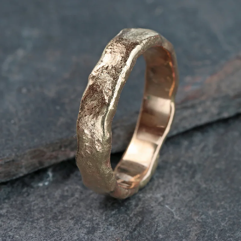 Custom - Engraved Wedding Bands with a Special Message18ct Rose Gold 5mm Mineral Wedding Ring