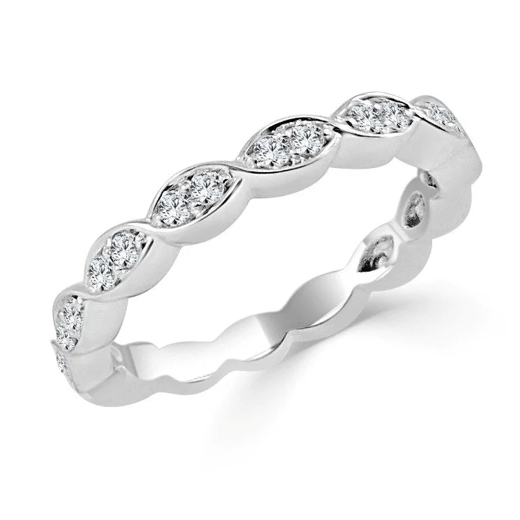 Halo - Style Diamond Rings with Smaller Accent DiamondsJoelle Diamond Ring 14k White Gold 1/3 ct TDW 3/4 Way Around Band